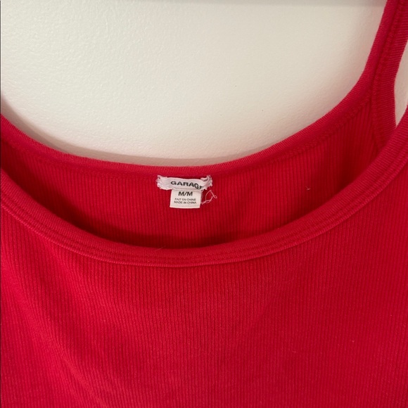 Garage Red Ribbed Tank Top - Picture 2 of 3